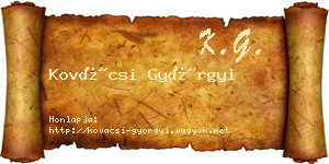 Kovácsi Györgyi névjegykártya