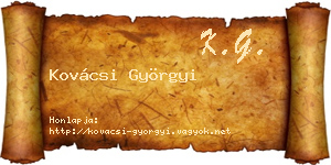 Kovácsi Györgyi névjegykártya